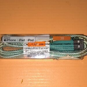 Green USB Sync & Charge Fabric Cable